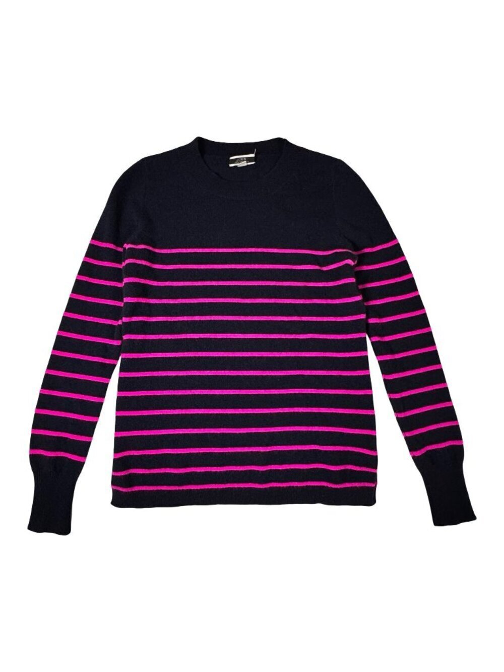 J. Crew 100% Cashmere Striped Sweater Sz XXS Navy Preppy Heritage Old Money